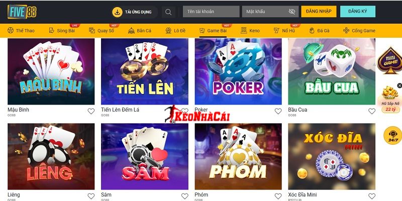 Trải nghiệm cá cược hấp dẫn tại FIVE88